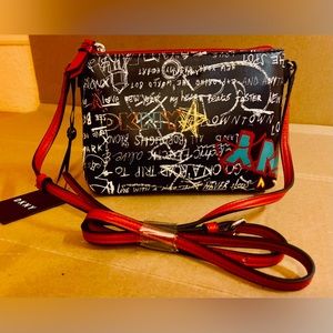 DKNY Graffiti Top Zip Crossbody Bag